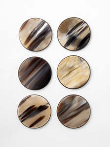 Posavasos de té con diseño texturizado de cuerno de búfalo, posavasos cuadrados redondos con soporte, elegante cuerno de piel Natural de lujo, venta al por mayor - Product Image 3