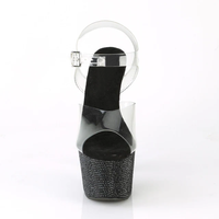 Chaussures de pole dance 17 cm, talons hauts pour strip-teaseuses, sandales sexy pour femmes, soirée, club, plateforme diamantée 7 pouces