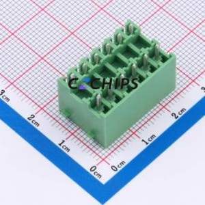 DB2EVHBG-3.81-2*6P-GN Plug-in Terminal Block Through hole,P=3.81mm Board-to-Board / Socket - Closed Snap Fixing 2x6P 3.81mm - Product Image 2