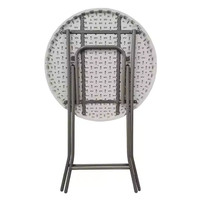 Table pliante ovale de qualité événementielle ZDZ-01 en blanc pour bar à domicile, hôtel, festivités en plein air