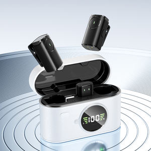 Système de microphone de conférence sans fil à réduction de bruit avec boîtier de charge Type C, microphone à pince pour <span class=keywords><strong>enregistrement</strong></span> - Product Image 4