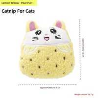 Coussin jouet pour chat en peluche polyester froissé, motif herbe à chat, citron, pomme et cerise, vente en gros