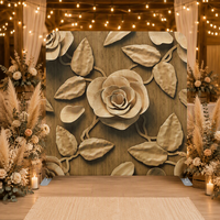 Structure d'affichage pliable en aluminium avec toile de fond en tissu à sublimation thermique sur le thème floral pour stand d'exposition et décoration de scène intérieure