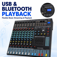 Console de mixage audio professionnelle EMX8-USB 8 canaux, 99 effets DSP, égaliseur 7 bandes, USB, Bluetooth pour studio, scène, streaming en direct