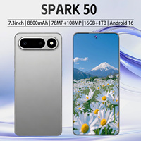 Téléphone mobile SPARK 50 5G Android 16, écran 7,3 pouces, 16 Go + 1 To, batterie longue durée 8800 mAh, appareil photo 108 MP, double SIM pour utilisateurs mondiaux