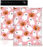 Sacs d'expédition en polyéthylène pour Halloween, motif fantôme et citrouille, pour petites entreprises, vêtements et cadeaux