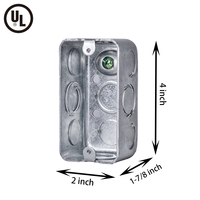 Boîte de dérivation électrique métallique carrée UL 2x4, niveau de protection IP65, boîte de commutation d'usine
