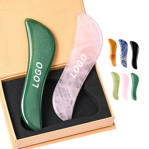 S forma di quarzo rosa Gua sha bordo di cristallo di quarzo Jade strumento di massaggio blu macchia di pietra giallo diaspro per il corpo <span class=keywords><strong>terapia</strong></span> di massaggio - Product Image 2