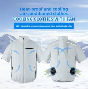 <span class=keywords><strong>12V</strong></span> été vêtements de pêche en plein air hommes à manches courtes ventilateur de refroidissement veste climatisée - Product Image 4