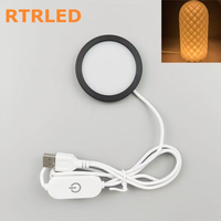 Mini Lampe LED USB 5V Argentée pour Impression 3D, Compatible avec le Kit de Lampe LED Bambu Lab 001, Kit d'Éclairage Rond pour Armoire 001