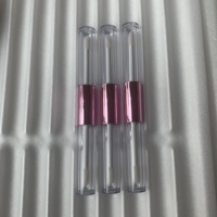 Double tube de brillant à lèvres de luxe vide emballage cosmétique tubes de brillant à lèvres à paillettes arc-en-ciel avec strass