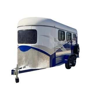 ADR Complied <span class=keywords><strong>3</strong></span> Pferde anhänger mit rutsch festem Boden und ausklappbarer Tack-Box-Ideal für Reit reisen - Product Image 1