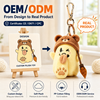 Porte-clés/charms de sac en peluche OEM/ODM, faible quantité minimale de commande, porte-clés promotionnel personnalisé en tissu peluche doux à poils courts