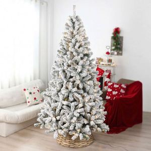 Design New Arrival Luxury <b>Led</b> Flocked Artificial Christmas <b>Tree</b> Warm Light PVC Material Automatic Durable Evergreen Indoor - Product Image 5