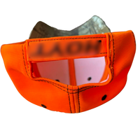 Casquette de baseball orange personnalisée pour le tir à l'arc, chapeau de chasse haute visibilité, protection UV, respirant, en coton, avec doublure camouflage sur la visière, casquettes de course