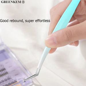 グラデーションブルースチールアイラッシュピッカーツールイーグルビークファインポイントカスタムロゴサロン使用アイラッシュエクステンションピンセット - Product Image 3