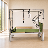 Table de Pilates Cadillac 3-en-1 en alliage d'aluminium avec barre de trapèze et barre de poussée pour studio commercial, domicile ou salle de sport
