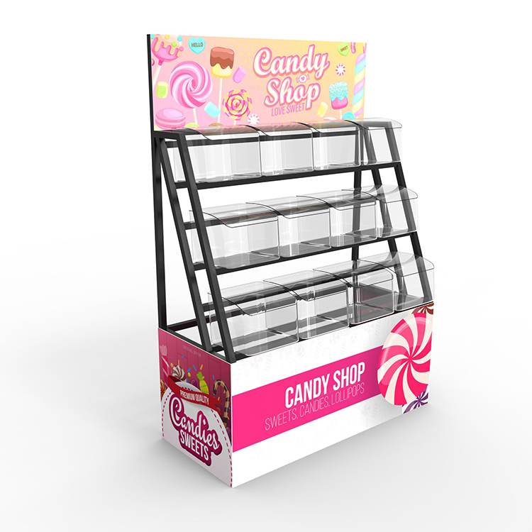 Free Standing Wooden Candy Dispenser Display Stand for Snack Store — view 6