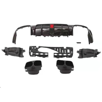 Diffuseur arrière avec éclairage LED et embouts d'échappement pour Mercedes Benz Classe E W213 AMG Line Saloon 2016-2019, mise à niveau style B