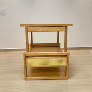 Juego de mesa de centro simple de doble capa ajustable en altura, nuevo tipo de mesa de té plegable de madera maciza - Product Image 5