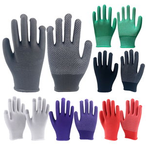 Gants tricotés respirants antidérapants, gants de sécurité extensibles, légers et fins, en polyester avec points en PVC, pour le travail - Product Image 6