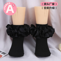 Chaussettes de princesse en satin fin à bordure dentelle pour enfants, collection printemps-automne, vente en gros d'usine, respirantes, mignonnes, style Lolita pour filles