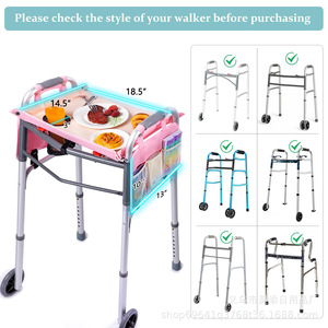 Bandeja de apoyo para caminar Haotian de 47x37 cm con bolsillos para personas mayores, color rosa - Product Image 2