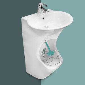 Lavabo arabe, lavabo double couche, support de douche mural musulman, baignoire à pieds en céramique sur pied - Product Image 2
