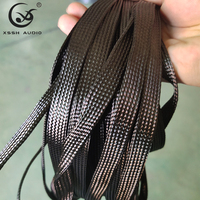 YIVO XSSH OEM en Stock, Funda Elástica de Fibra de Carbono Negra Trenzada de Múltiples Diámetros para Organización de Cables de Alimentación de Altavoces AV
