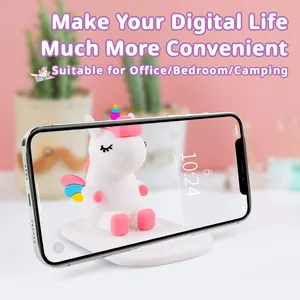 Corporate Gift Unique Shape PVC Rubber Flexible 3D Mobile Phone Stand Cute Cartoon Animal Unicorn Character Phone Holder