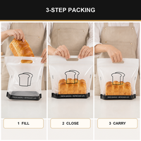 Bolsas de Plástico Transparente con Cierre, Aptas para Alimentos, Reutilizables, para Pan, Tostadas, Sándwiches y Productos de Panadería
