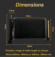 Câble Riser PCIe 3.0 X16 à Conception Multi-Couches 16 Go/s, Cordon d'Extension Plaqué Or à 90 Degrés pour Montage GPU