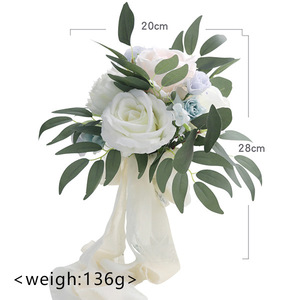 <span class=keywords><strong>Bouquet</strong></span> <span class=keywords><strong>de</strong></span> <span class=keywords><strong>mariée</strong></span> classique <span class=keywords><strong>rond</strong></span> en soie blanche, vente en gros, magnifique <span class=keywords><strong>bouquet</strong></span> artificiel fait main pour la <span class=keywords><strong>mariée</strong></span> et les demoiselles d'honneur, décoration - Product Image 5