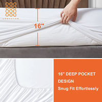 Parure de Draps de Lit en Lyocell et Bambou 100% Luxe 400 Fils/Pouce, Taille Queen, Blanc, Rafraîchissante et Respirante, Ensemble 4 Pièces