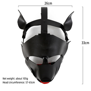 <span class=keywords><strong>Masque</strong></span> noir avec nez coqué et langue rouge pour enlever le casque de <span class=keywords><strong>chien</strong></span> accessoires de liaison <span class=keywords><strong>SM</strong></span> - Product Image 6