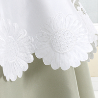 Nappe ronde de mariage en polyester blanc bon marché, brodée à la main en jacquard, sur mesure OWENIE, 33 pouces, avec dessous de plat rond