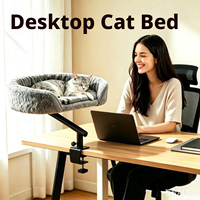 Perchoir pour chat suspendu sur table, rotatif à 360 degrés, en fer massif, avec fixation double par pince de bureau, pour chats d'intérieur