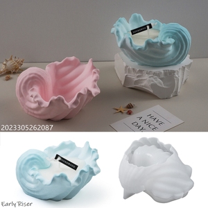 Arly Riser แม่พิมพ์ซิลิโคนซิลิโคนซิลิโคนสำหรับตกแต่งจานเทียนหอมระเหยปูนฉาบเปลือกหอยธีมมหาสมุทร - Product Image 2