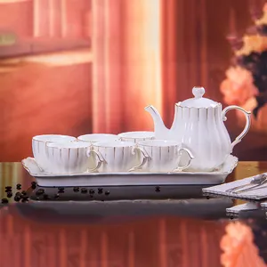 定制便宜的阿拉伯皇家优雅设计陶瓷骨瓷茶壶咖啡茶具