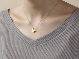 Colgante de corazón de acero inoxidable al por mayor, collar de frase inspiradora con letras grabadas personalizadas, colgante de corazón doble, joyería para parejas - Product Image 3