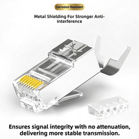 Conector Modular Cat7 Ethernet STP FTP RJ45 8p8c Cat6a, Conector de Red de 8 Pines con Passthrough, Conector RJ45 Cat 7