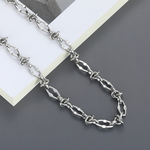 VAF 45/50/55/60CM Labios Espina Hebilla Costura Collar Acero Inoxidable Estilo Fresco Labios Und Dornen Halskette - Product Image 2