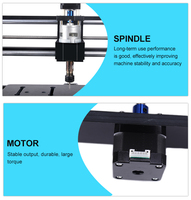 Machine de gravure CNC 3D miniature personnalisable pour le bois, le papier, le cuir, l'acrylique - Haute précision, refroidissement par air, nouvelle