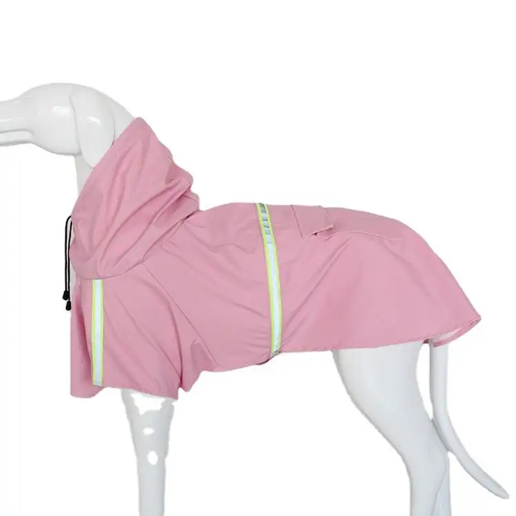 Wholesale pet raincoat with hat medium large dog waterproof reflective raincoat dog pet clothes