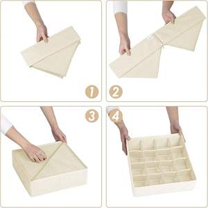 Tiroir Diviseur Tissu Pliable Armoire Placard Boîtes Sous-Vêtements Cravates 16 + 24 + 24 Cellules Chaussettes Sous-Vêtements Organisateur Diviseurs Rangement - Product Image 6