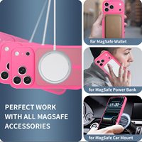 Funda Suave Color Rosa Rojo para iPhone 18 17 16 15 14 13 Pro Max, Carga Inalámbrica Magnética, Protección de Lente a Prueba de Golpes
