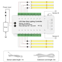 Contrôleur d'éclairage d'escalier automatique intelligent à 16 étapes LED capteur humain manuel 12v certifié CE lumières d'escalier à commande manuelle