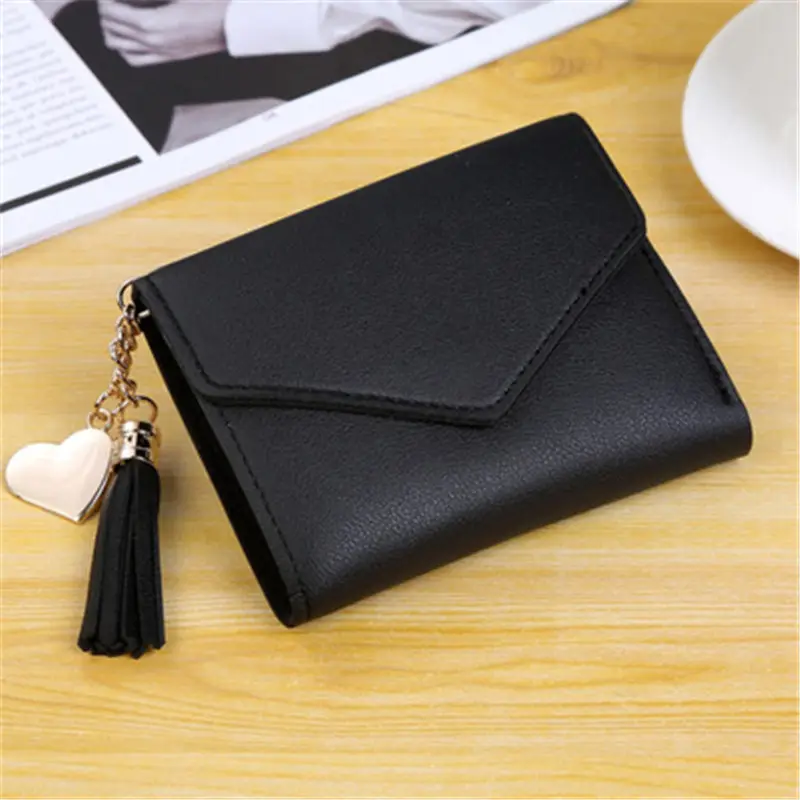 Women's Wallet Female Purses Tassel Coin Purse Card Holder Female Pu Leather Clutch Money Bag women short wallet L0285