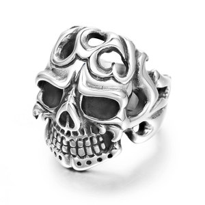 Anillo Retro de Calavera para Hombre, Diseño de Esqueleto Exagerado SA877, Joyería de Regalo - Product Image 1