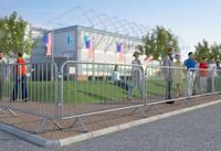 Barrière de sécurité temporaire en acier galvanisé de 8 pieds pour la circulation routière, la construction, la sécurité des piétons et le contrôle des foules